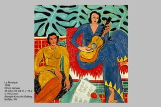 La Musique 1939 Oil on canvas 45 3/8 x 45 3/8 in. (115.2 x 115.2 cm) Albright-Knox Art Gallery, Buffalo, NY 