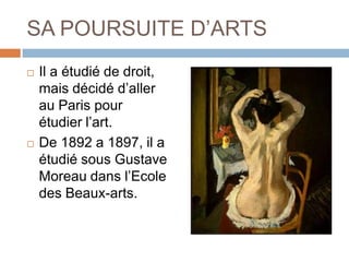 Un peintre et un sculpture de le postimpressionnisme.LA VIE PERSONELLEHenri s’est marié avec Amélie Noellie Parayre  quand il était 28. Ils éleve trois  enfants; une fille qui Matisse a eu avec une autre femme, Marguerite. 