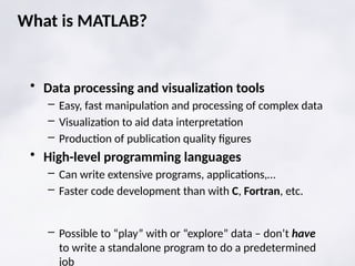 Introduction MATLAaB Programming fundamentals | PPTX