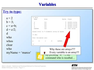 Matlab | PPT | Chemistry | Science
