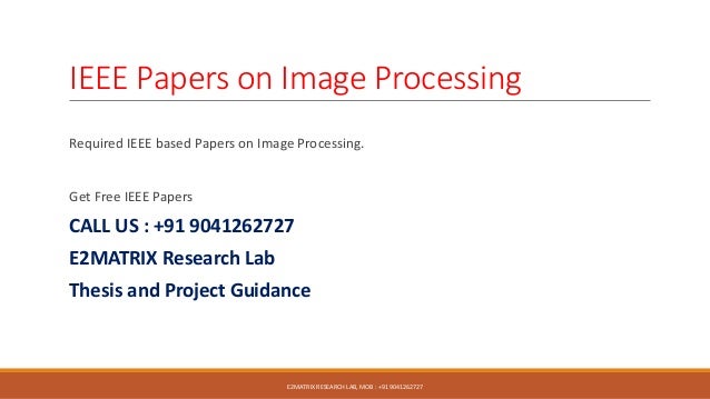 ieee research paper image processing