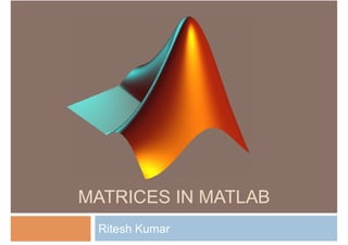 MATRICES IN MATLAB
Ritesh Kumar
 