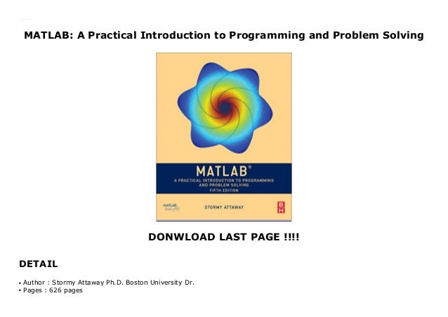 programming and problem solving in matlab