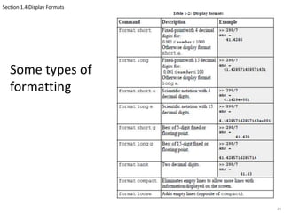 Section 1.4 Display Formats
Some types of
formatting
29
 