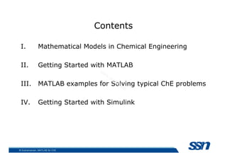 Matlab for Chemical Engineering | PDF