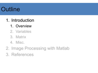 MATLAB - PRESENTATION for PG studentspdf | PPT