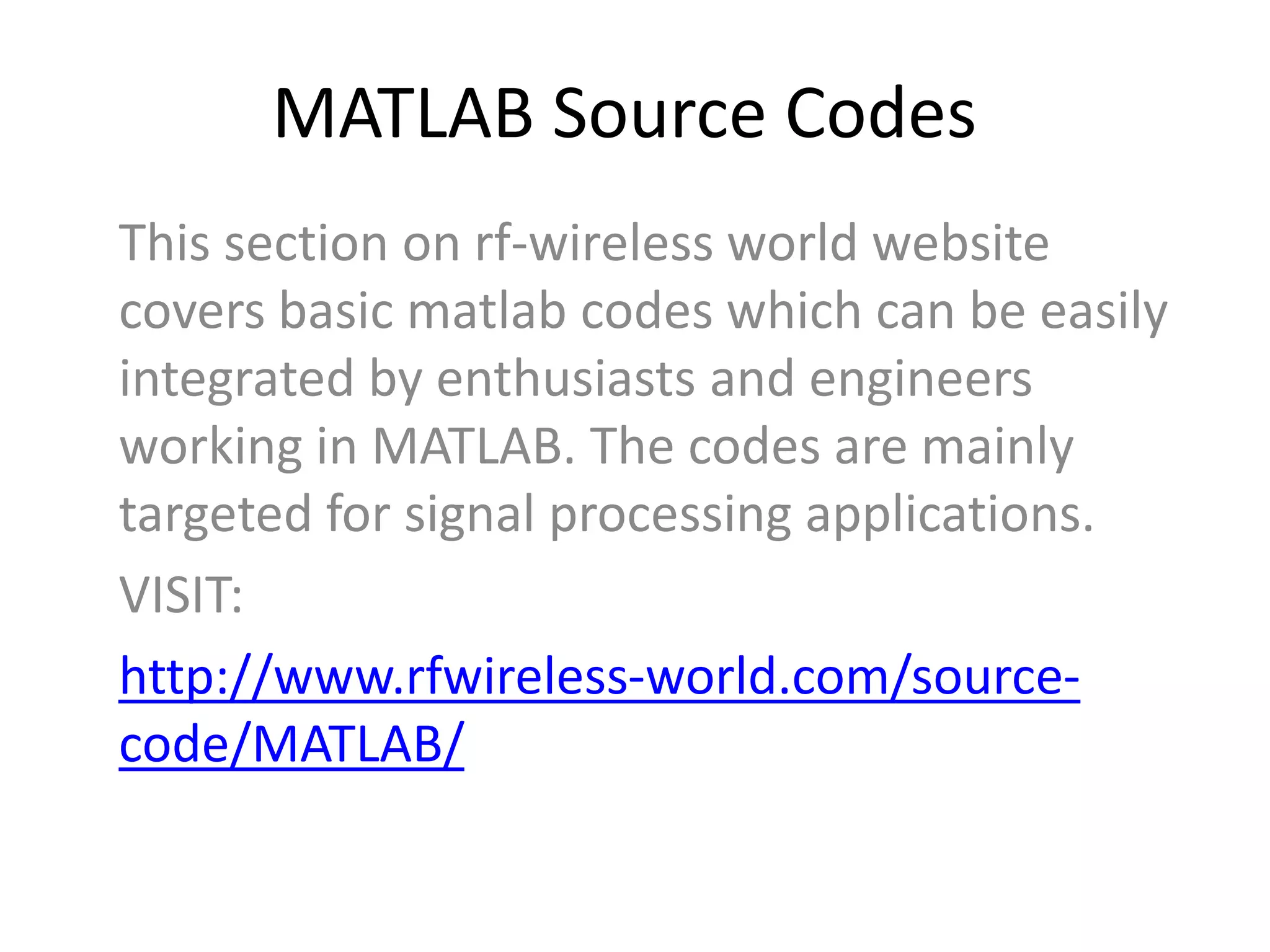 Matlab source codes section | Download MATLAB source code freerce-codes ...