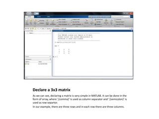 Matlab 1(operations on_matrix) | PPTX | Physics | Science
