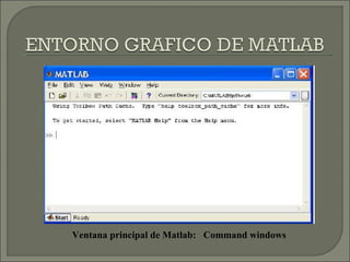 Ventana principal de Matlab:  Command windows 