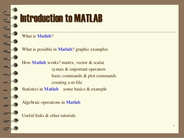 Introduction To Matlab