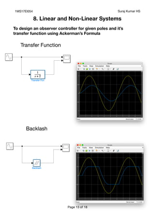 Advance Control System MatLab & Simulink codes with outputs | PDF