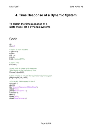 Advance Control System MatLab & Simulink codes with outputs | PDF