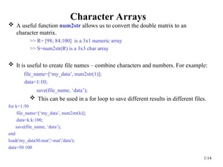 Num2str Example Advanced MATLAB Data Types and Symbolic Computation for Engineering ...