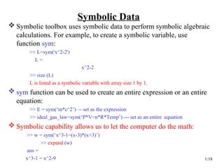 Advanced MATLAB Data Types and Symbolic Computation for Engineering ...