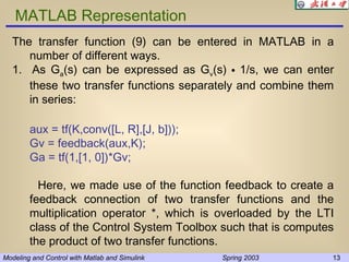 Matlab And Simulink For Modeling And Control.ppt
