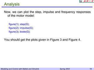 Motor Control Matlab Lab Graph Matlab And Simulink For Modeling And Control.ppt