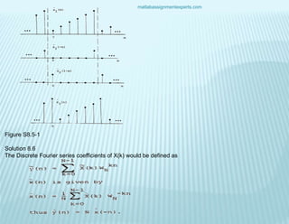 matlabassignmentexperts.com
Figure S8.5-1
Solution 8.6
The Discrete Fourier series coefficients of X(k) would be defined as
 
