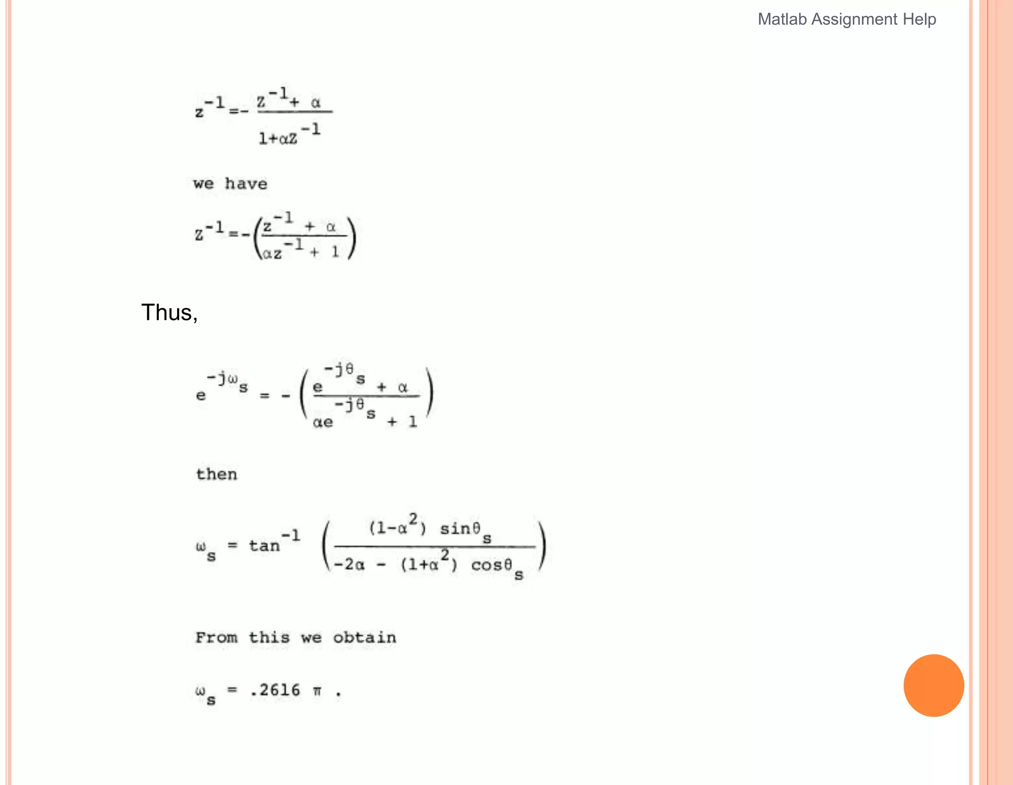 Thus,
Matlab Assignment Help
 