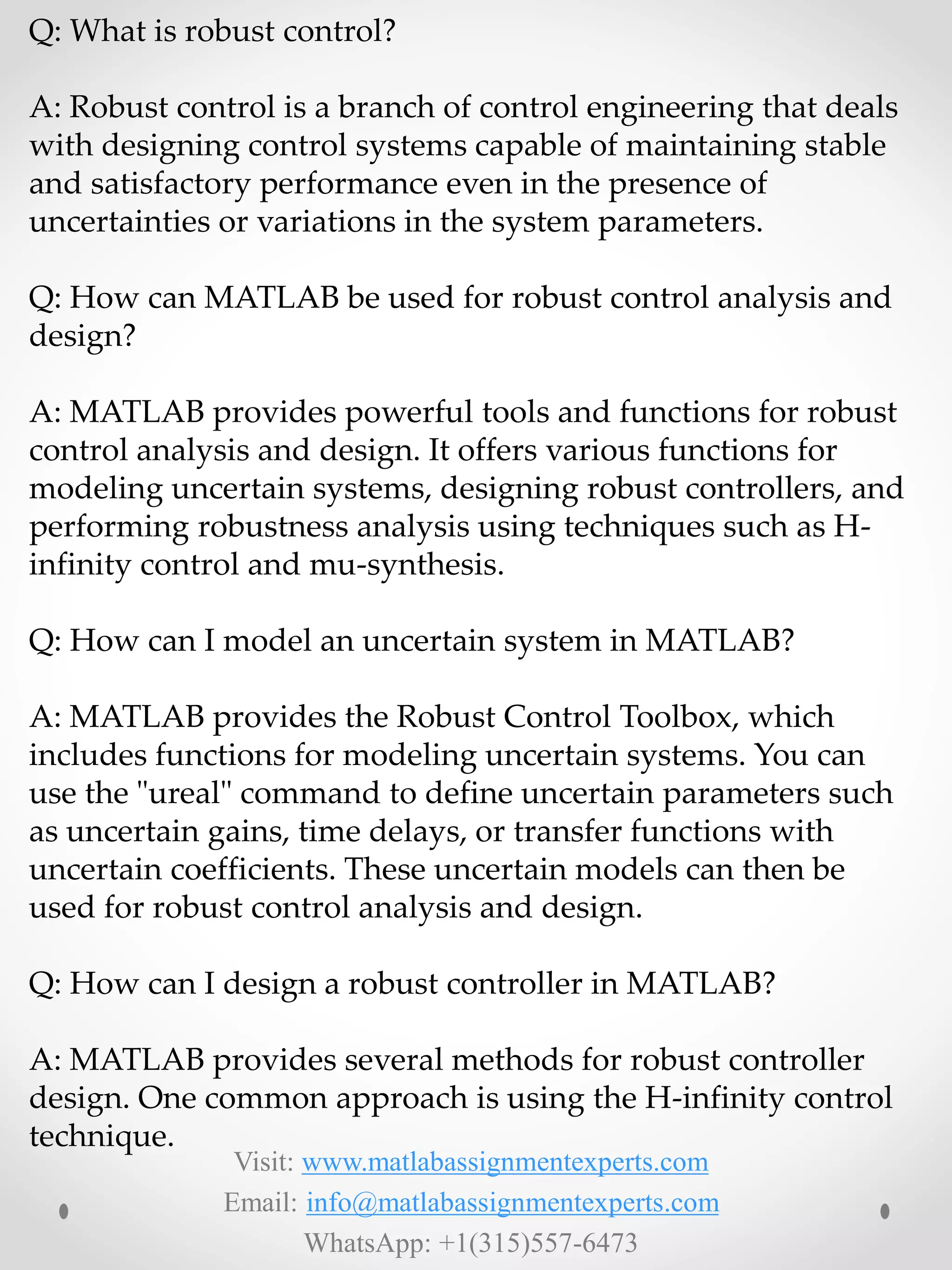 control system using matlab assignment help | matlab... MAtlab Assignment Help | PDF
