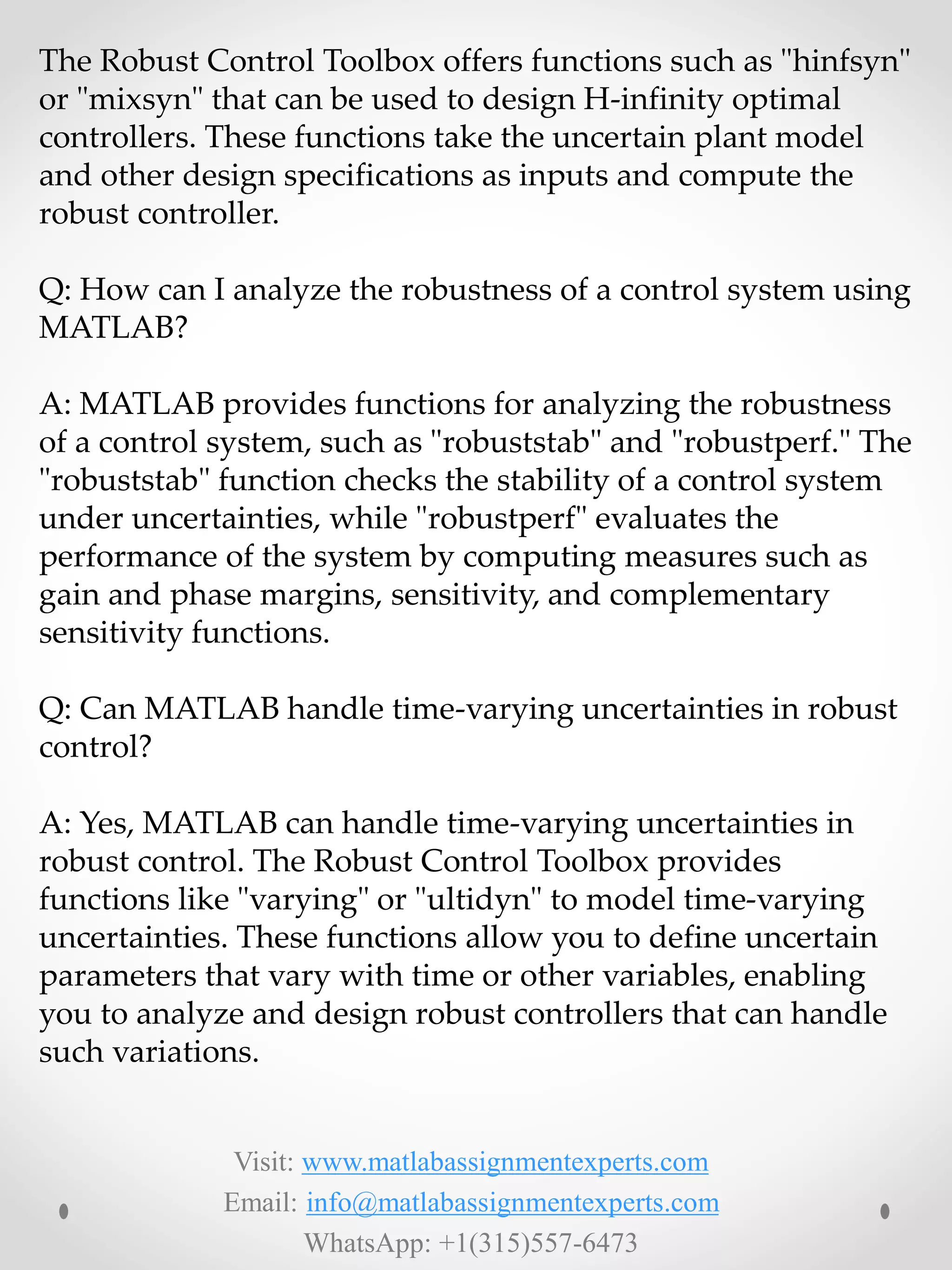 control system using matlab assignment help | matlab... MAtlab Assignment Help | PDF
