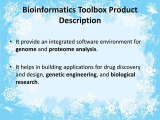 Matlab bioinformatics presentation | PPTX