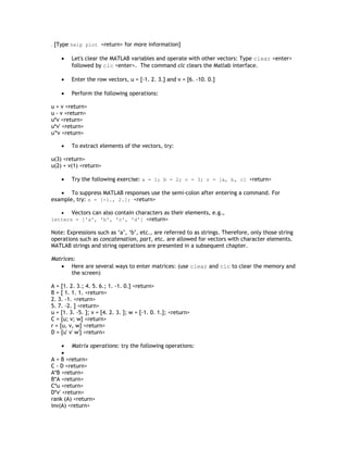 Matlab ch1 intro | PDF | Physics | Science