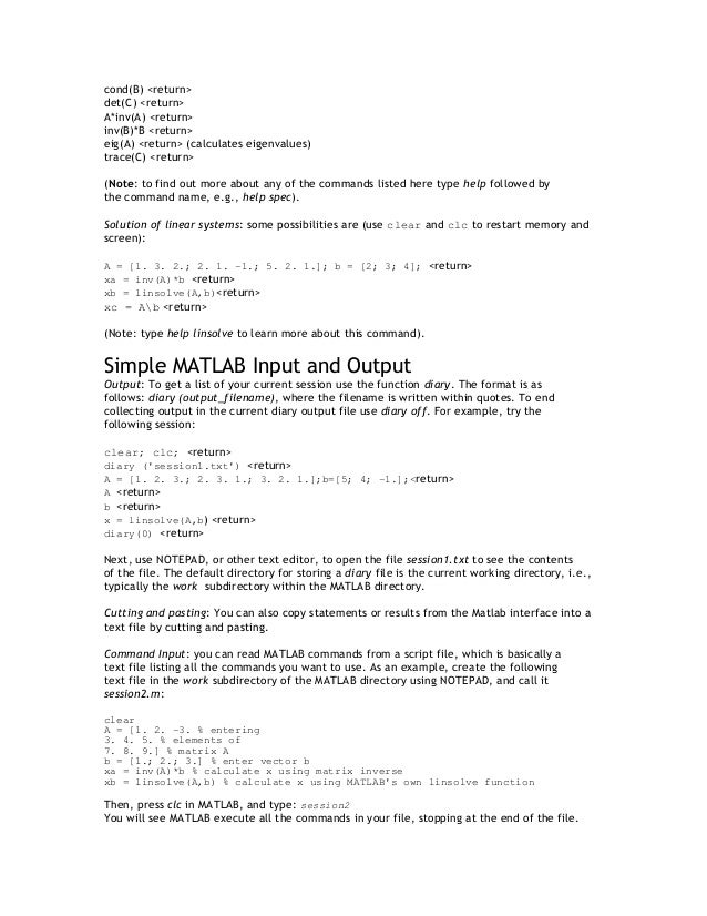 Matlab return - qustpan