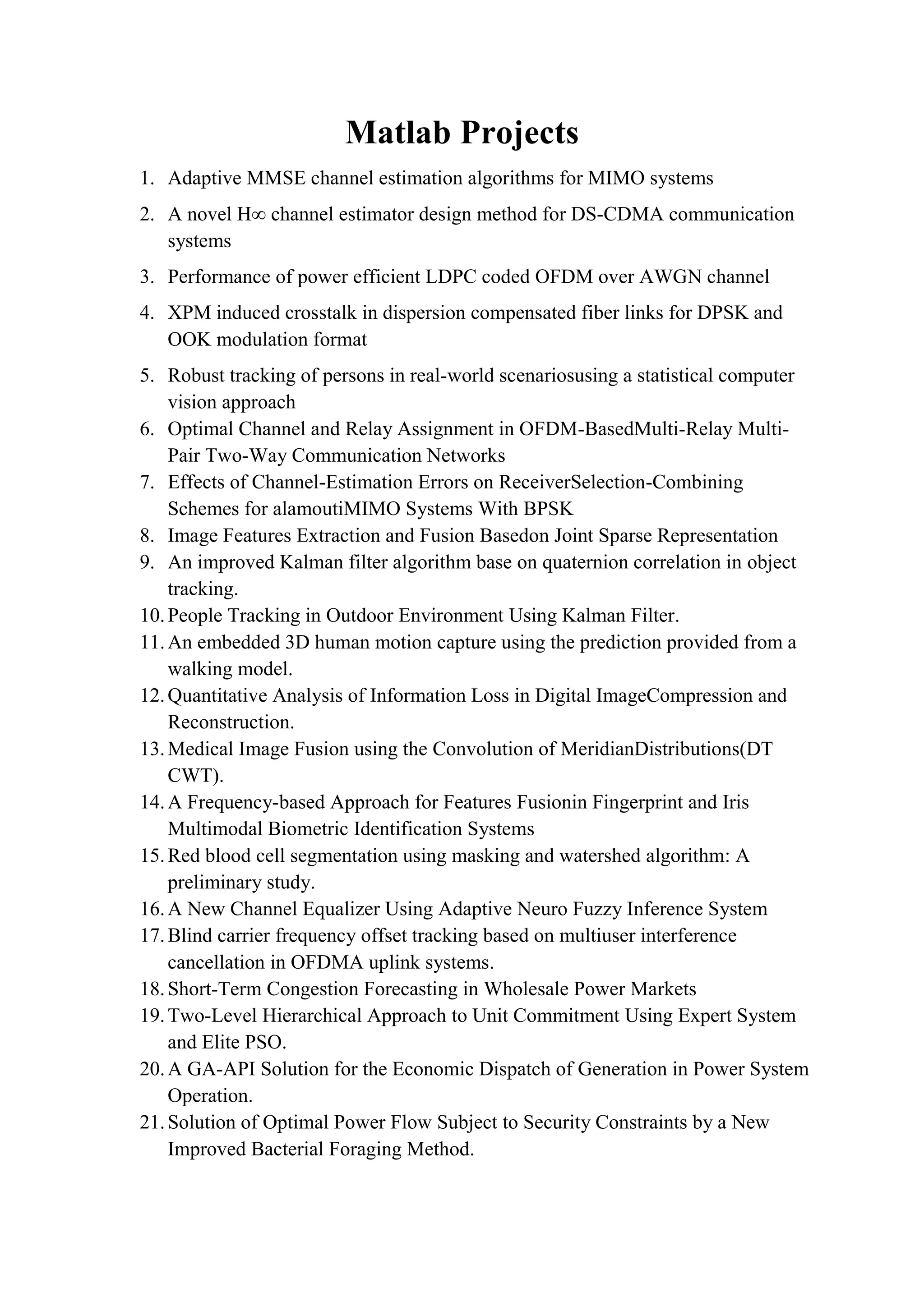 Matlab completed projects | DOCX | Technology & Computing