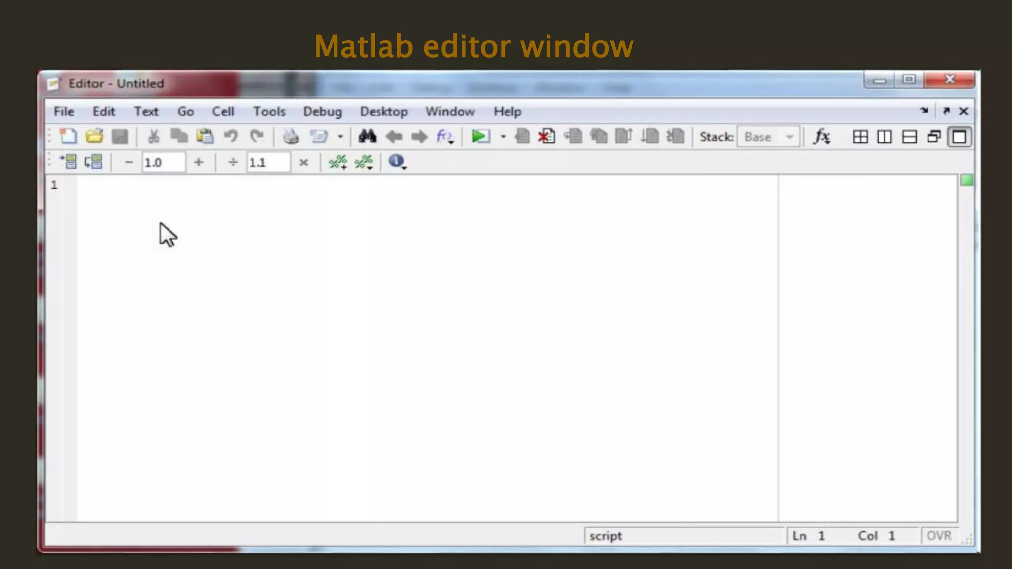 Matlab editor window
 