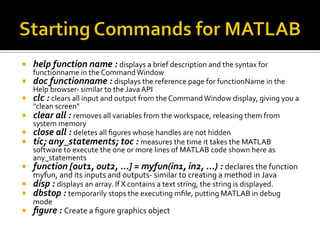 Getting started with Matlab by Hannah Dotson, Vikram Kodibagkar ...