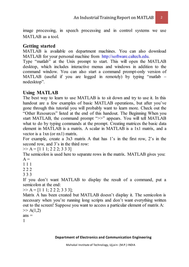 MATLAB guide | PDF