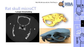 http://cflu.lab.nycu.edu.tw, Chia-Feng Lu
34
Rat skull microCT
+ proper thresholding
 