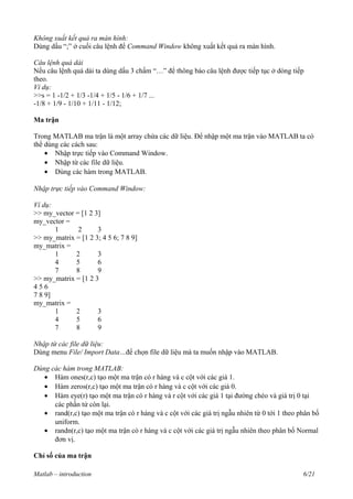 Matlab intro | DOC