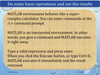 Matlab lecture 2 matlab basic syntax & variables @taj | PPT