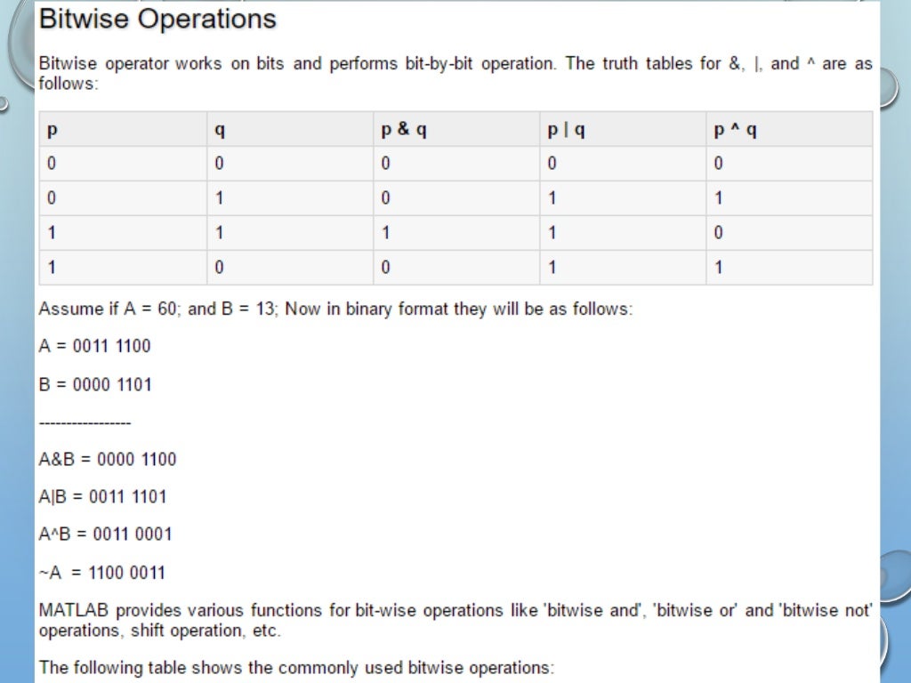Matlab lecture 3 commands, the m files, data types, bitwise op, set…