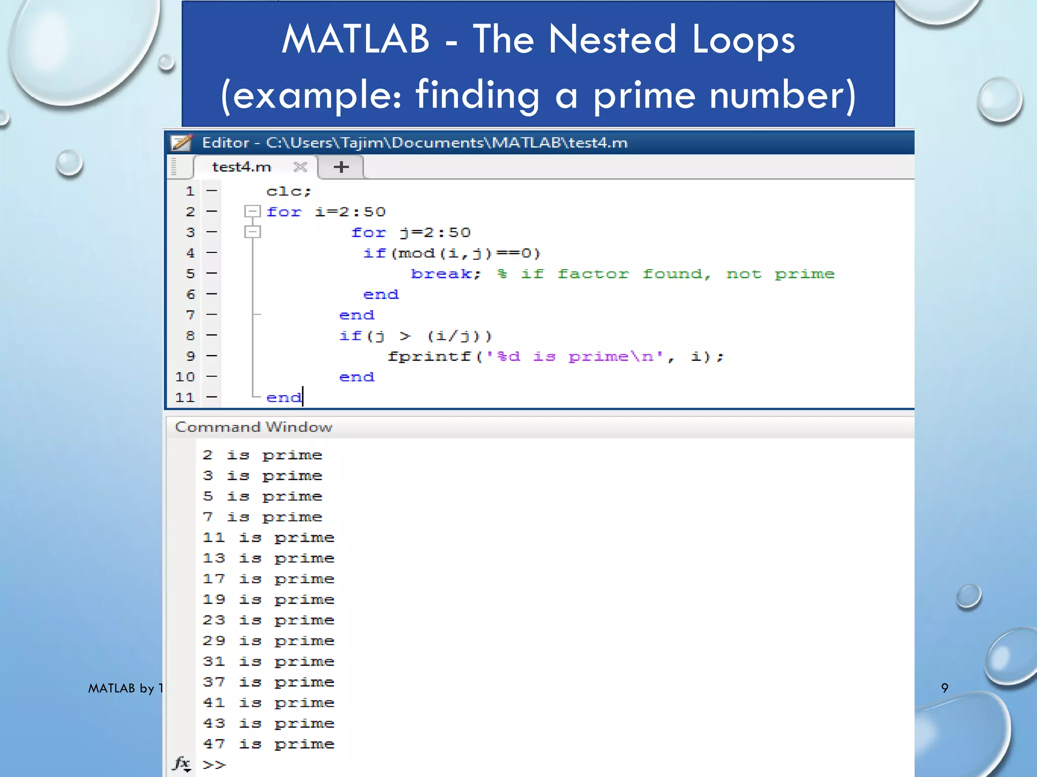 Matlab lecture 4 loops@taj | PPT