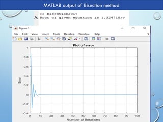 4/10/2017MATLAB by Tajim 10
MATLAB output of Bisection method
 