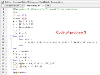 4/10/2017MATLAB by Tajim 18
Code of problem 2
 
