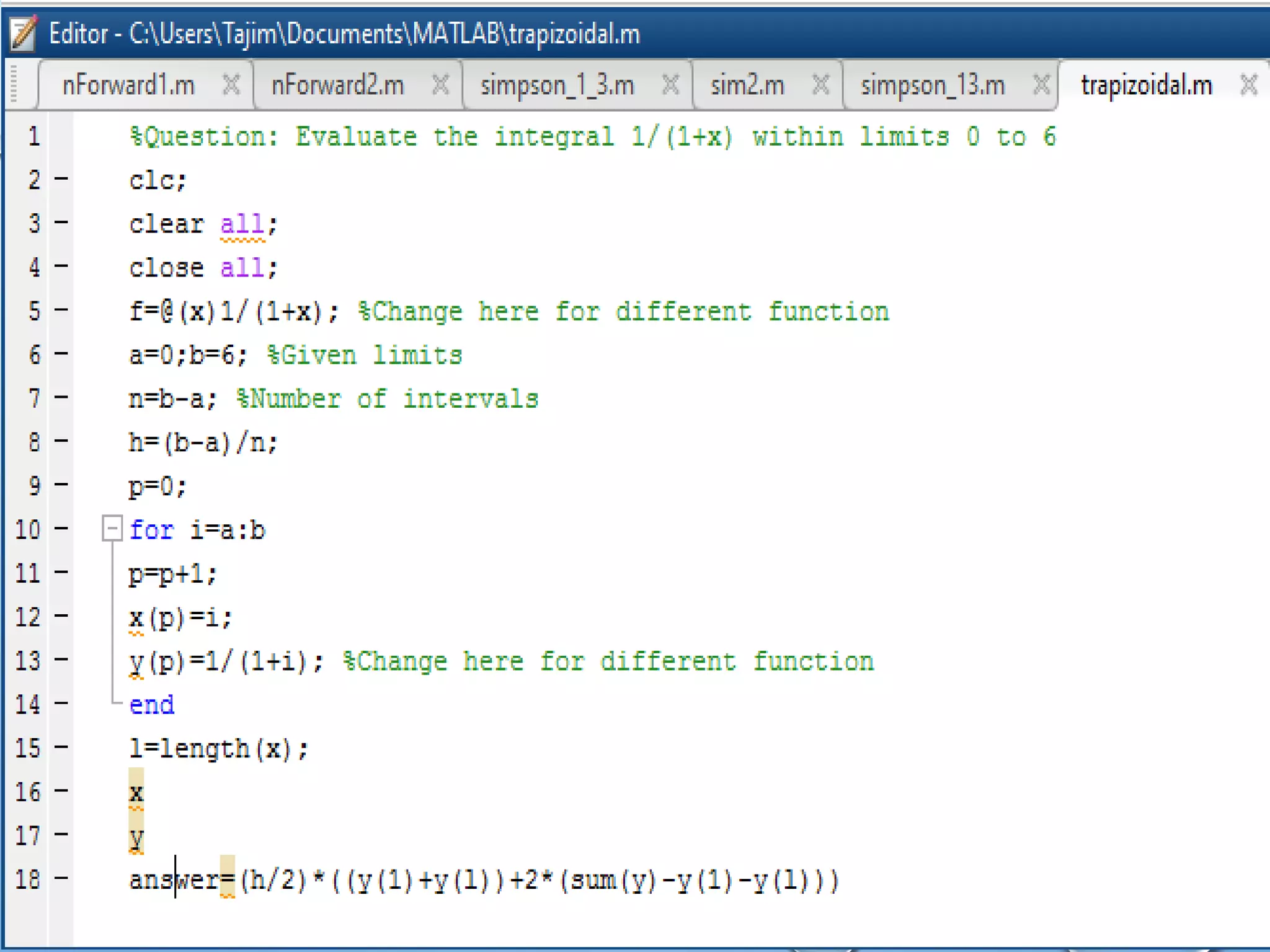 4/10/2017MATLAB by Tajim 16