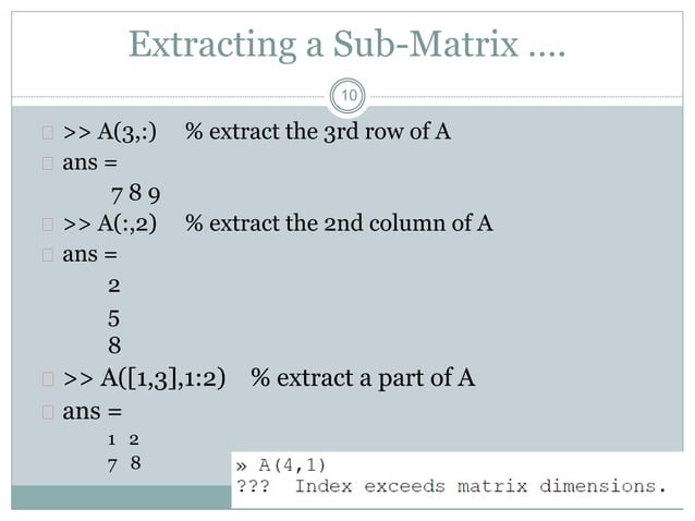 Matlab matrices and arrays | PPTX