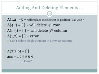 Matlab matrices and arrays | PPTX