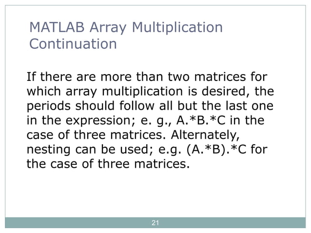 Matlab matrices and arrays | PPT