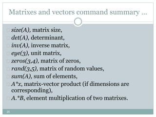 Matlab matrices and arrays | PPT