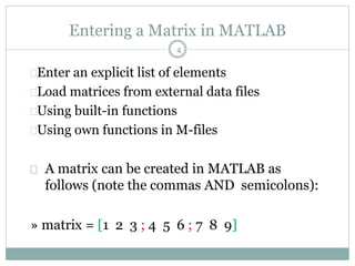 Matlab matrices and arrays | PPT