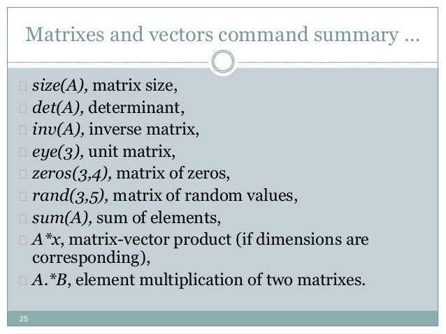 matlab matrices and arrays size of matrix matlab
