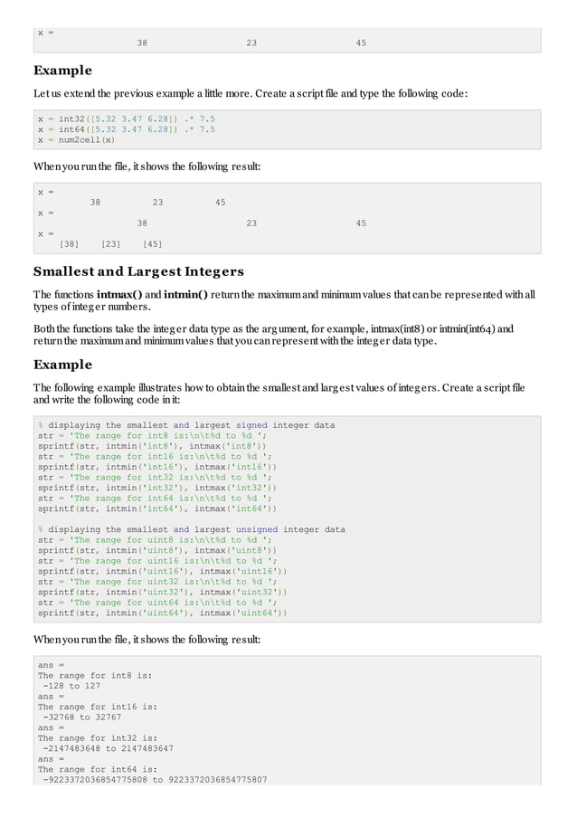 Matlab numbers | PDF