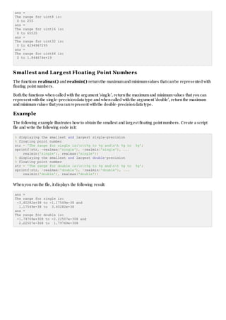 Matlab numbers | PDF