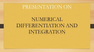 MATLAB : Numerical Differention and Integration | PPT