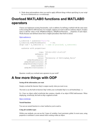 Object Oriented Programming in Matlab | PDF