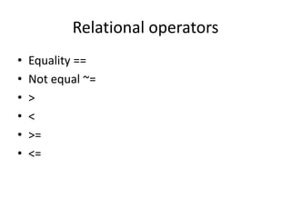 Matlab operators | PPT